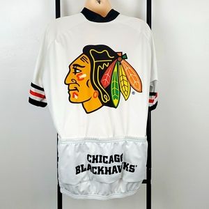 VOmax cycling Jersey NHL Chicago Blackhawks hockey white men size XL